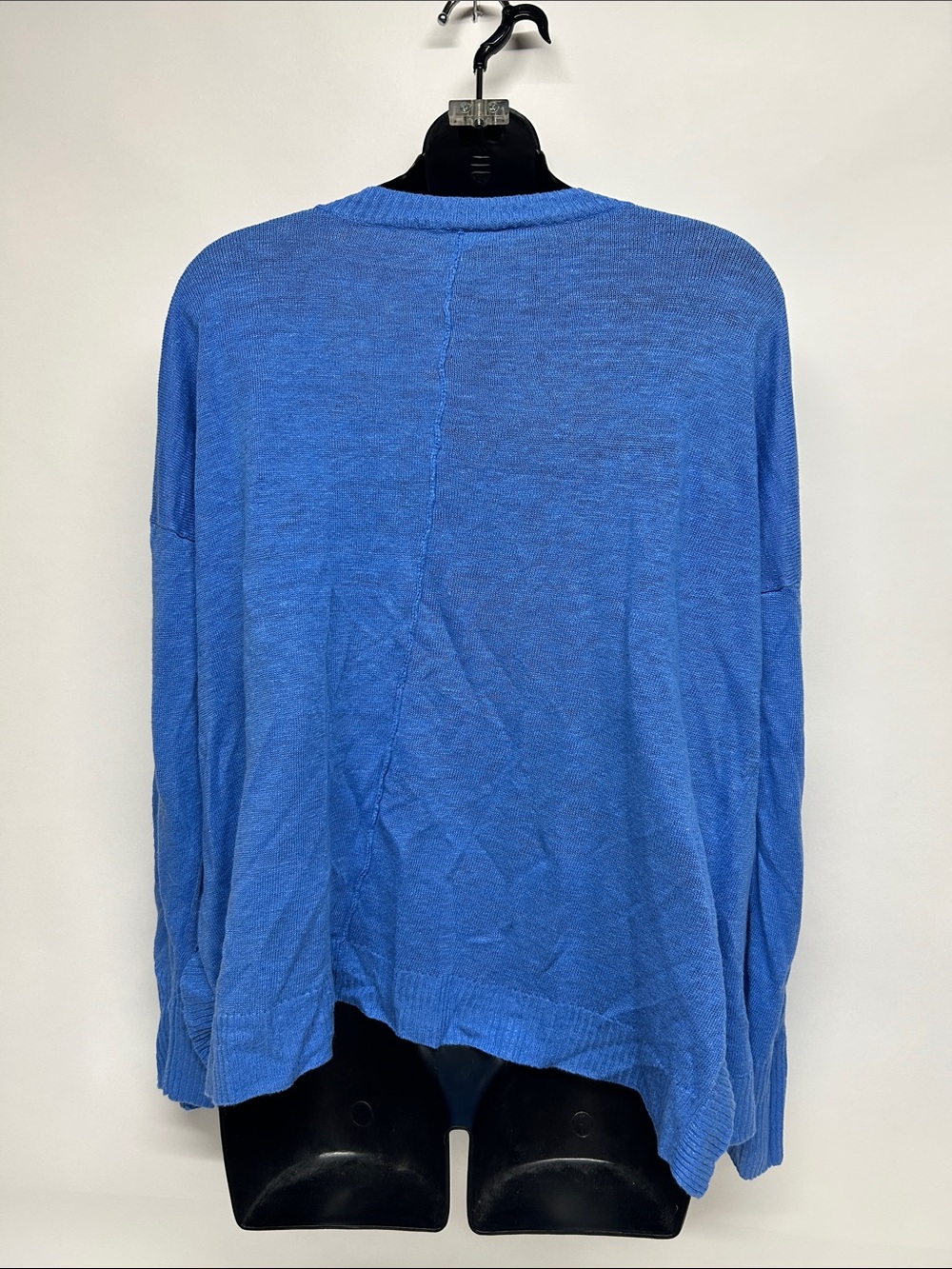 Eileen Fisher Blue V-Neck Lightweight Sweater - Picture 3 of 7